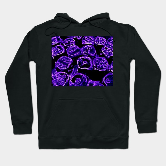 Neon Purple Dice Hoodie by ARTWORKandBEYOND